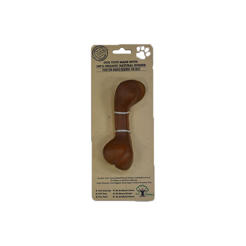 IndiPets Organic Rubber Bone Dog Toy  Medium