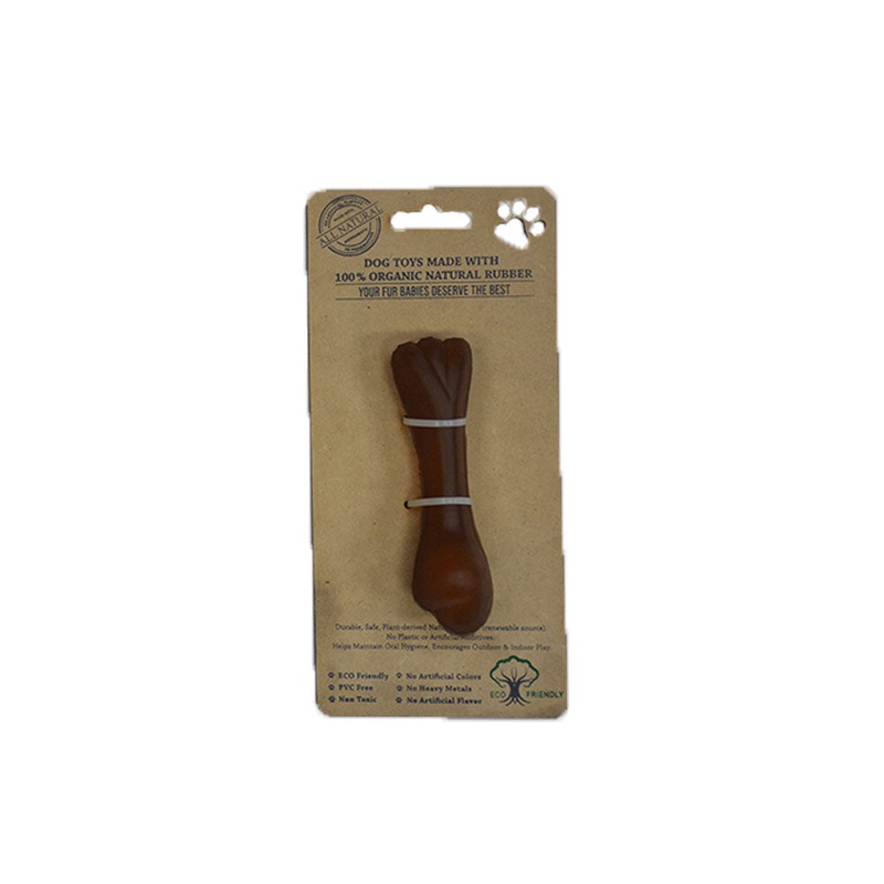 IndiPets Organic Rubber Bone Dog Toy  Small