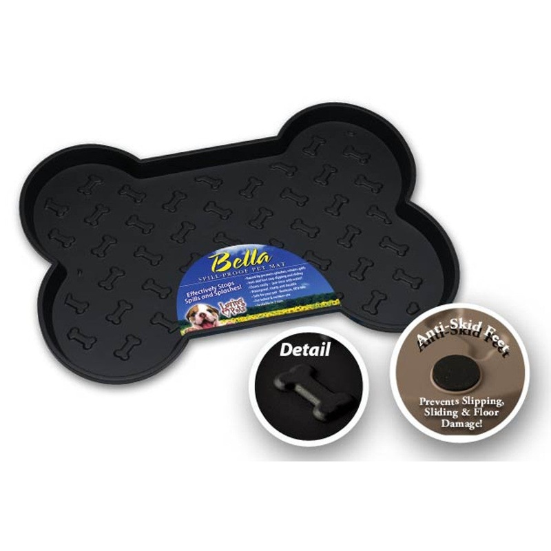 Loving Pets Bella Spill-Proof Dog Mat Black Large