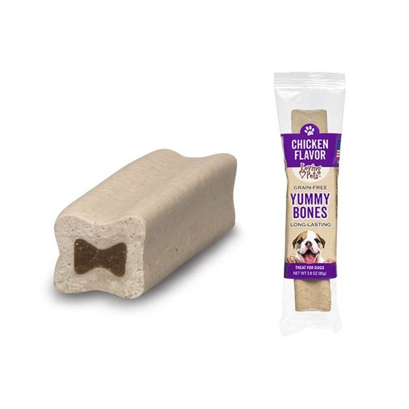 Loving Pets Dog Treat Yummy Bones Singles Chicken