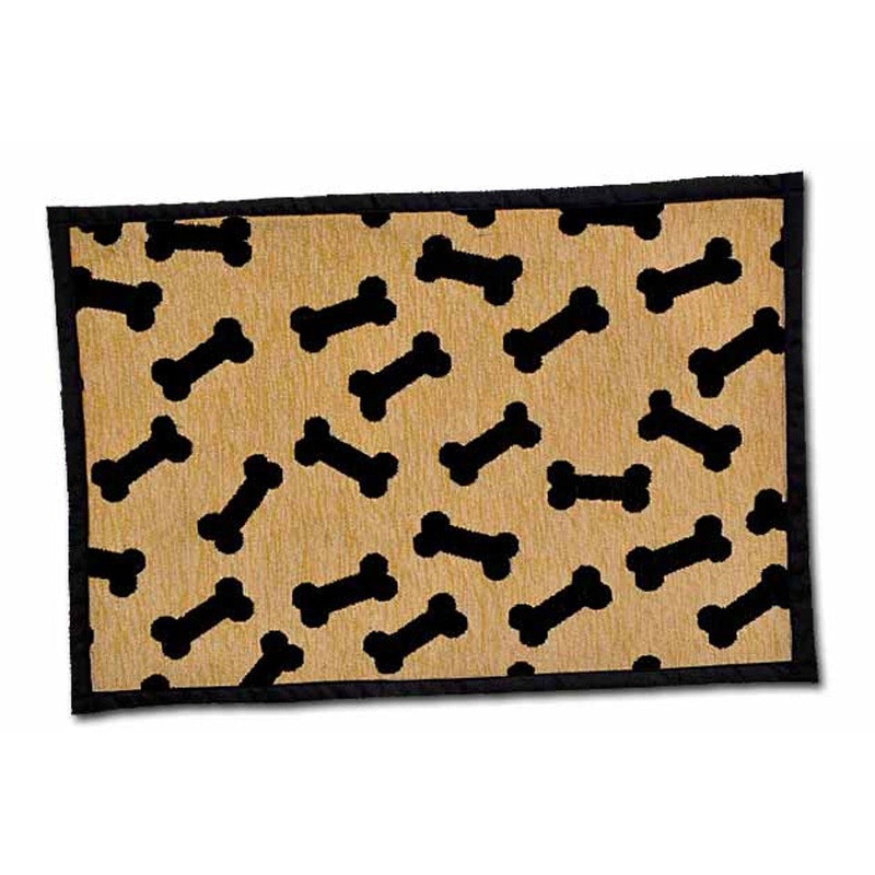 Loving Pets Fashion Pet Food & Water Mat Dancing Bones