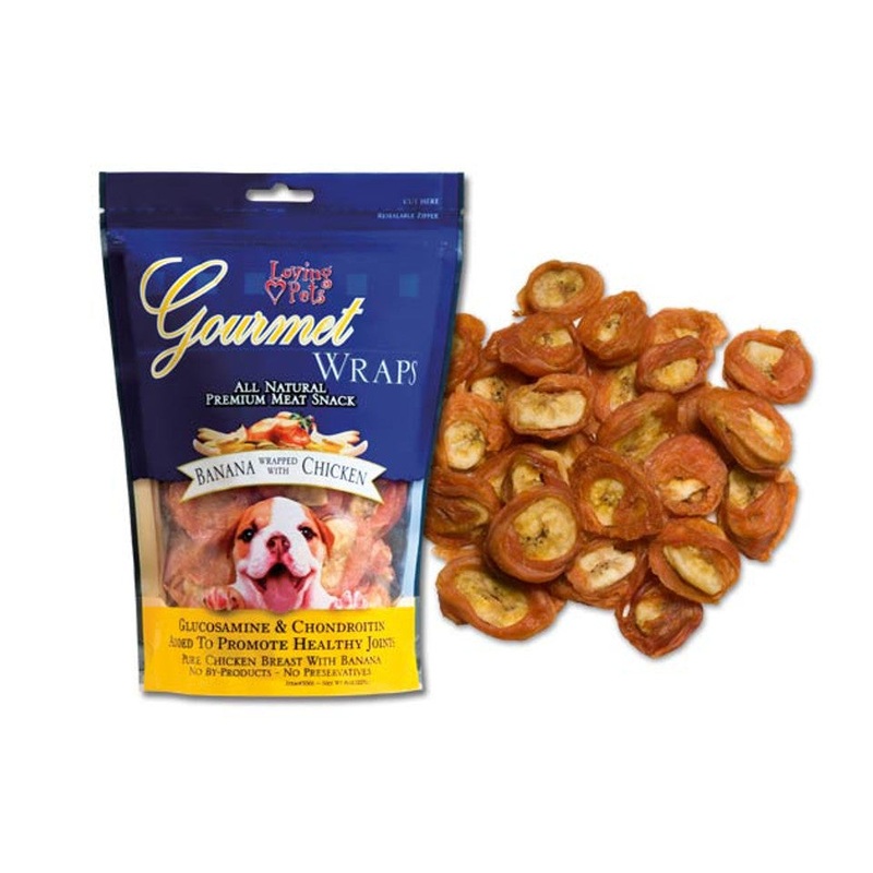 Loving Pets Gourmet Chicken-Wrapped Dog Treats 6oz Banana