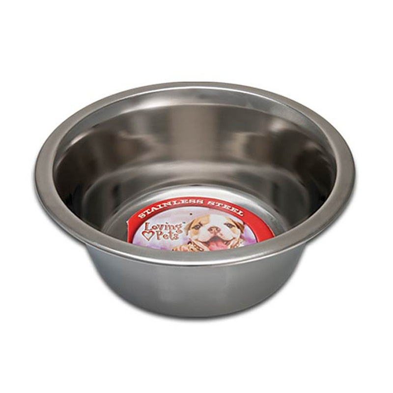 Loving Pets Ruff N' Tuff Traditional Stainless Steel Dog Dish 1/2pt