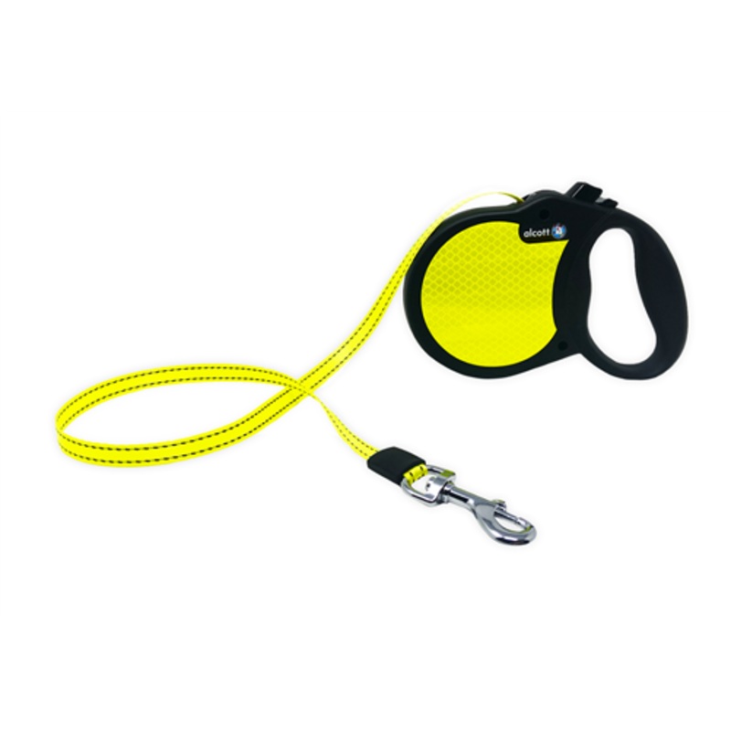 Paws-Alcott RLSH AV LG BK Alcott Visibility Retractable Belt Leash - Large  Neon Yellow