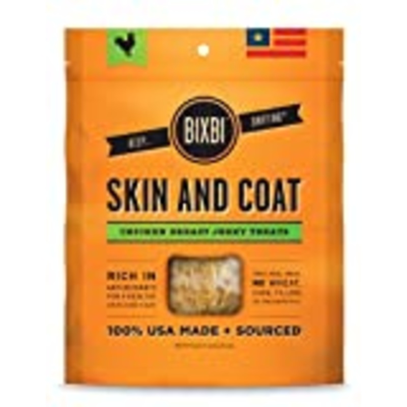 Bixbi Jerky Dog Treats 5oz Chicken Skin and Coat