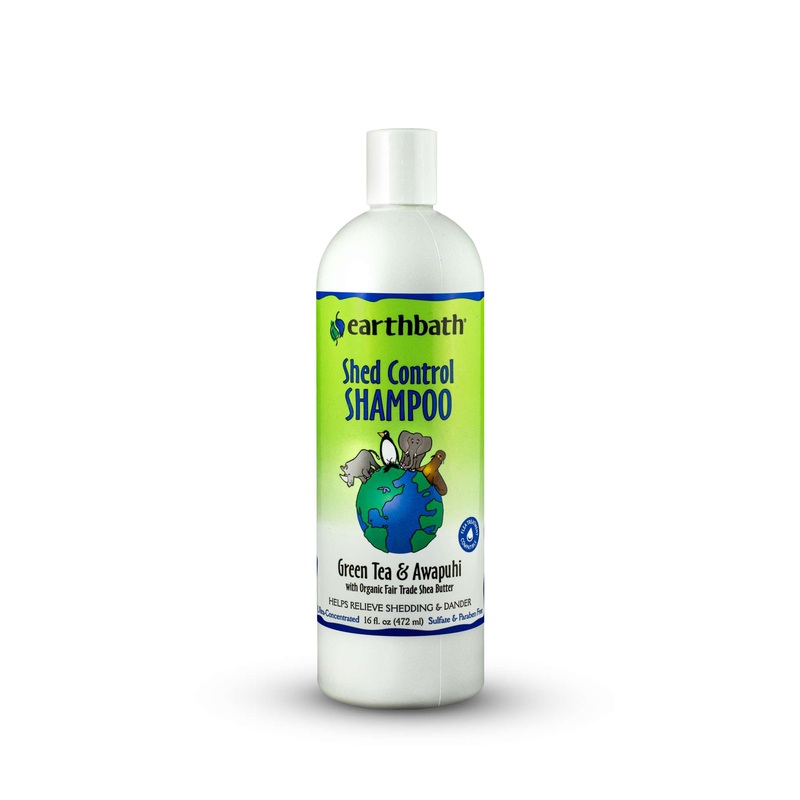 Earthbath Green Tea & Awapuhi Shed Control Shampoo for Cat & Dog 16 Oz