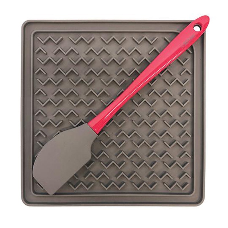Messy Mutts 628043606609 Silicone Therapeutic Interactive Feeder Mat with Spatula