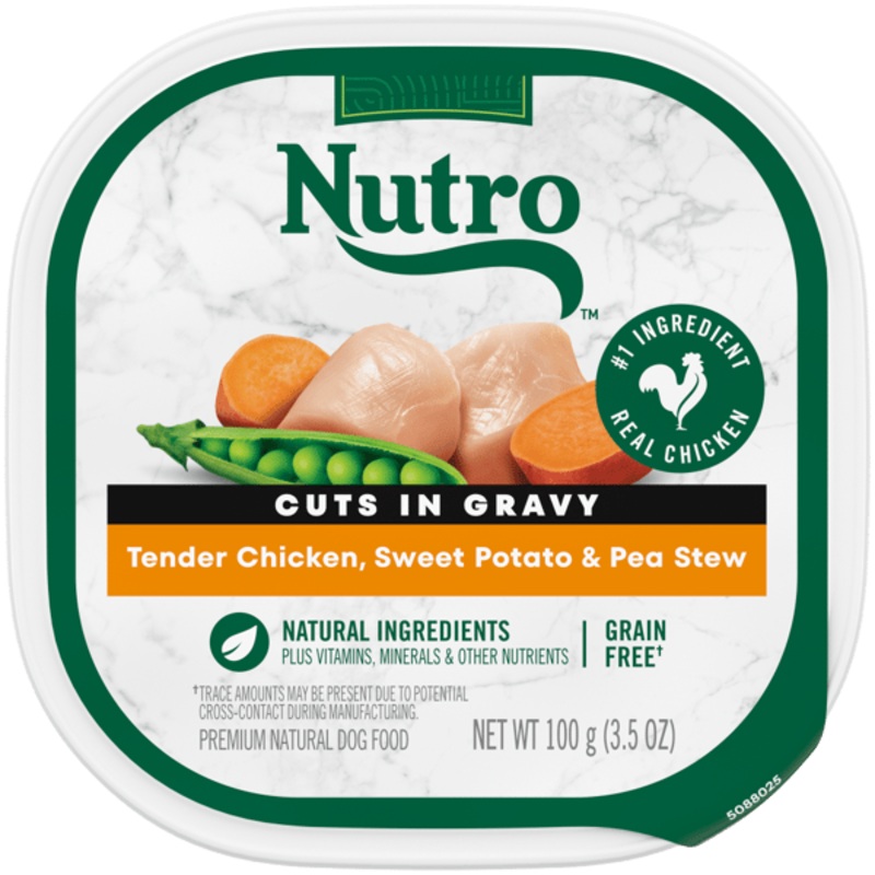 Nutro Wet Dog Food Cuts in Gravy Tender Chicken, Sweet Potato & Pea Stew 3.5oz cup