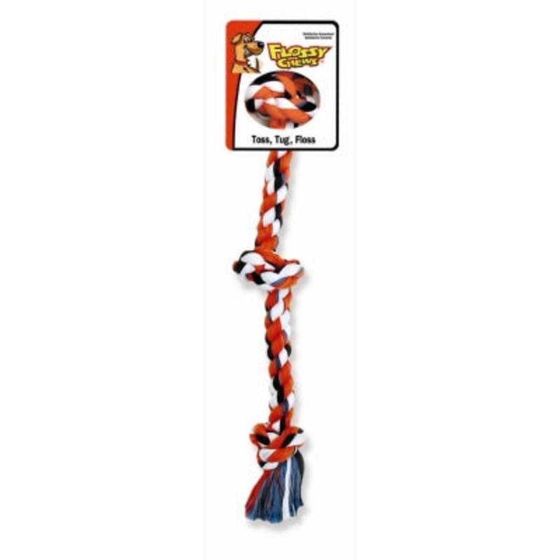 Flossy Chews Cottonblend Color 3-Knot Rope Tug  Large