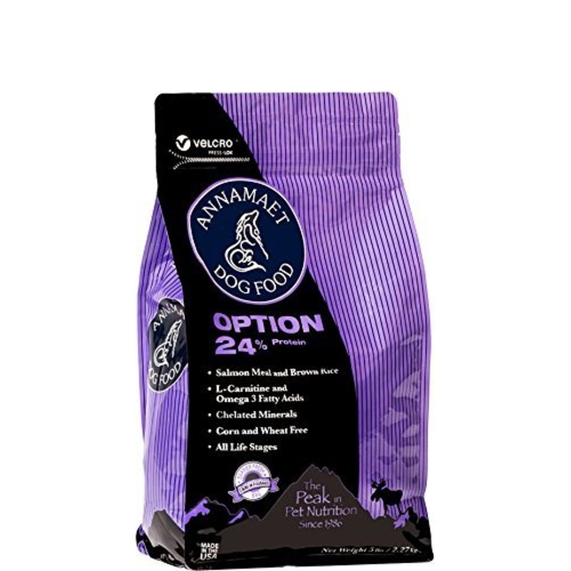 Annamaet Original Option Dog Food 24% pritein Salmon & Brown Rice 5lb