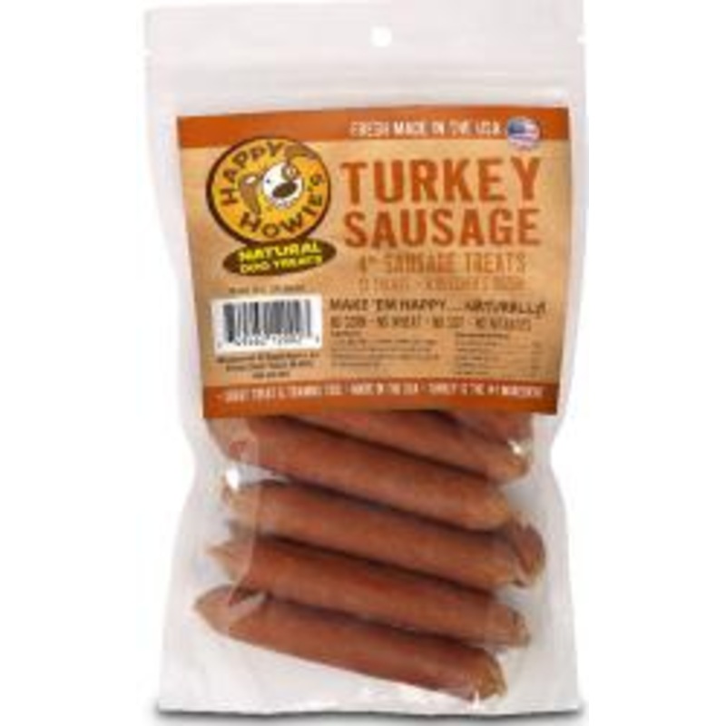 Happy Howies Dog Treat 4in Sausage 13pk Turkey