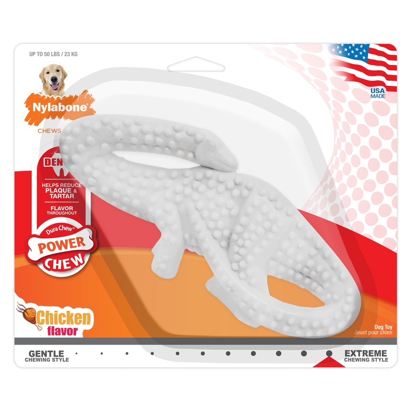 Nylabone Power Chew Dental Dinosaur Dog Toy Chicken Large/Giant