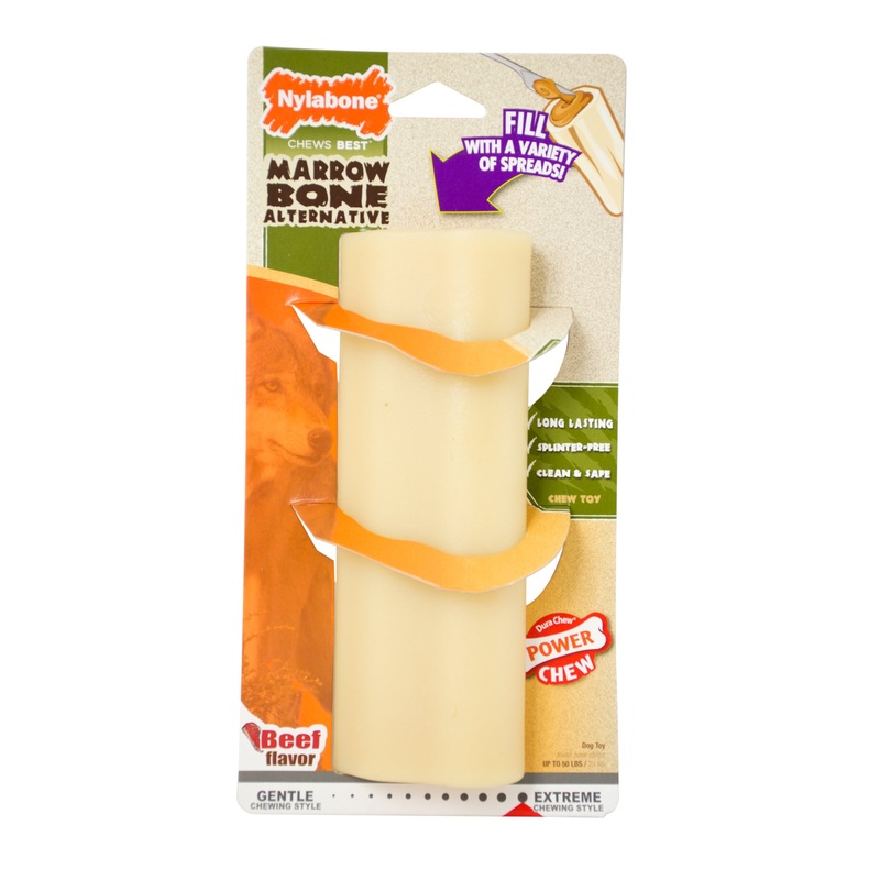 Nylabone Power Chew Giant Marrow Bone Alternative Beef Flavor Dog Chew Toy Large/Giant