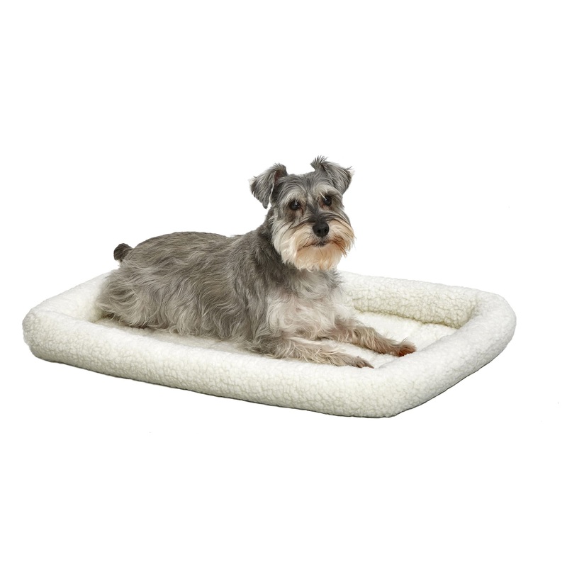 MidWest Deluxe QuietTime Bolster Pet Bed & Crate Mat  Fleece  30