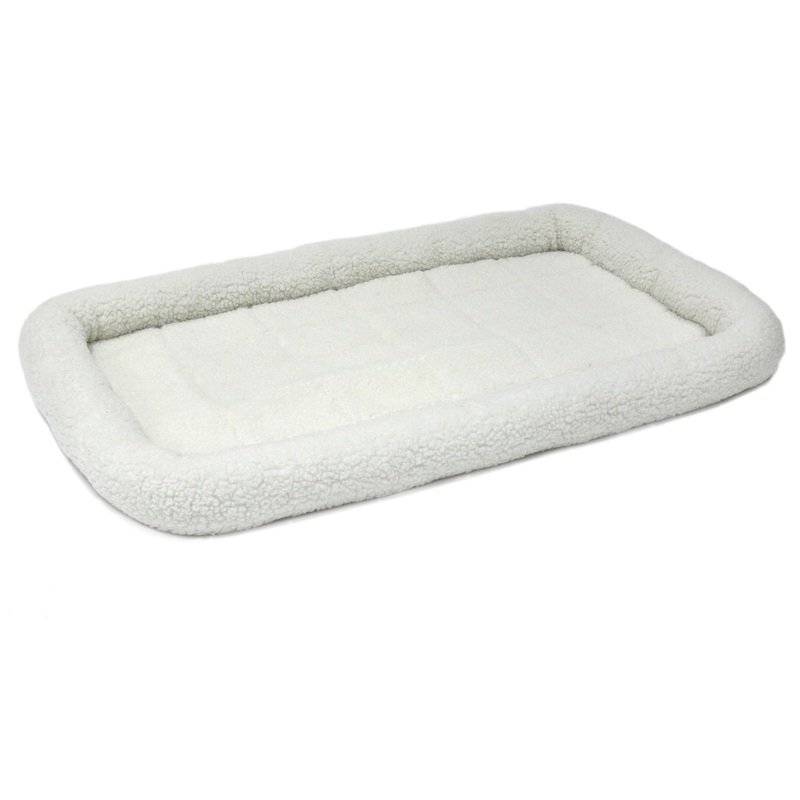 MidWest Deluxe QuietTime Bolster Pet Bed & Crate Mat  Fleece  48