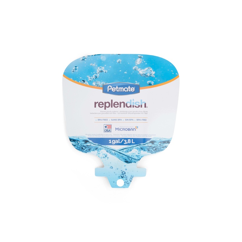 Petmate Pearl Replendish Pet Waterer With Microband  Peacock Blue  1 Gallon