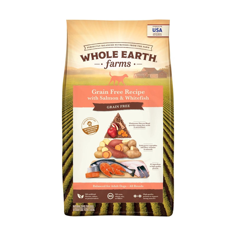 Whole Earth Farms Grain-Free Salmon & Whitefish Recipe Dry Dog Food  4 lb