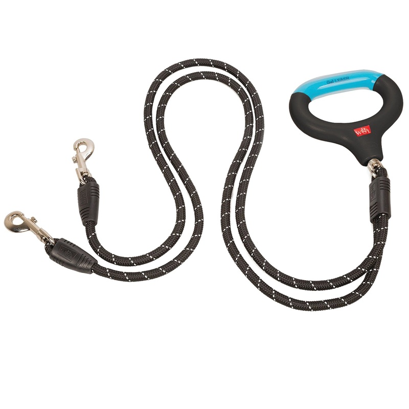 Wigzi Retractable Dog Leash Gel Dual Doggie Black Large