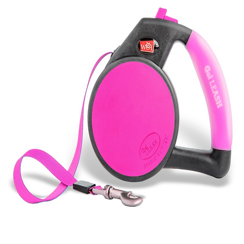 Wigzi Retractable Dog Leash Gel Reflective Pink Large