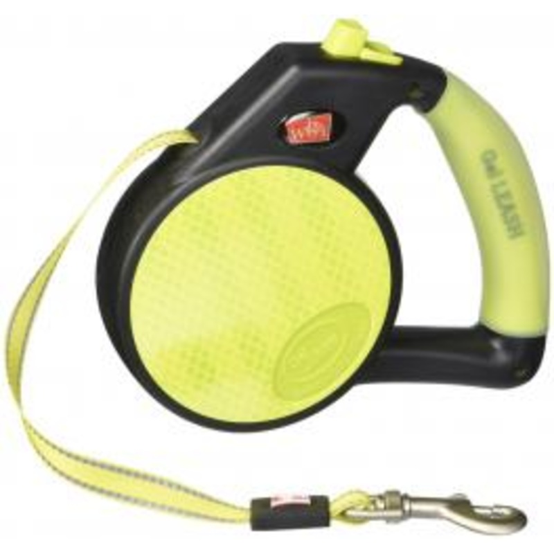 Wigzi Retractable Dog Leash Gel Reflective Yellow Large