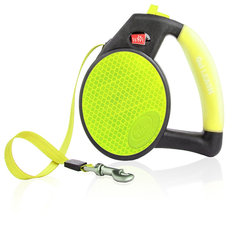 Wigzi Retractable Dog Leash Gel Reflective Yellow Medium