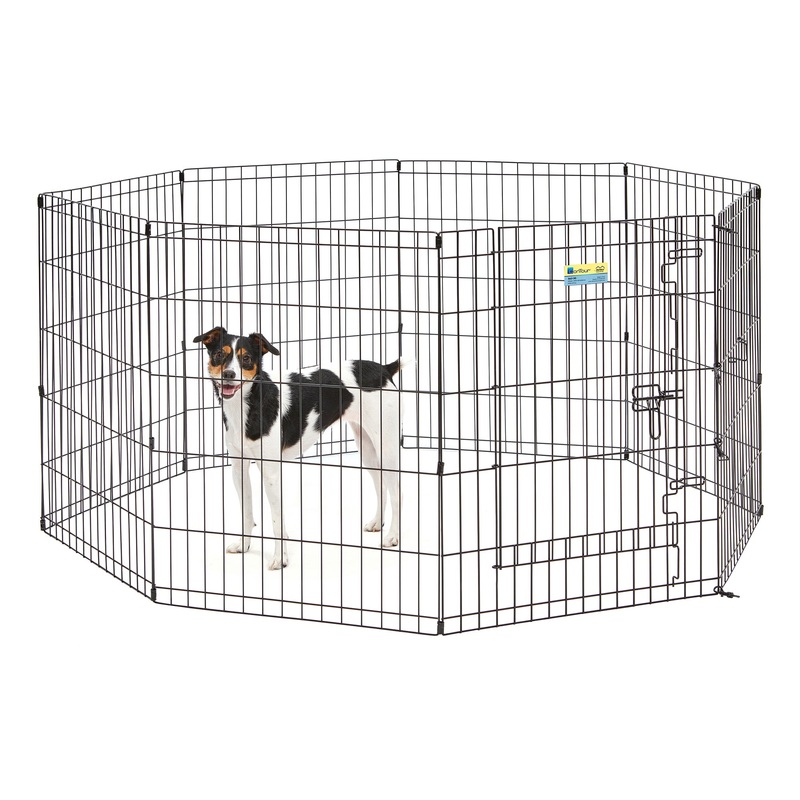 Midwest Black Contour Exercise Pen for Dogs, 30 H