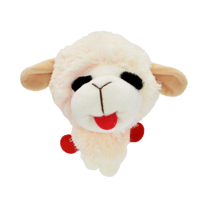 Multipet Plush Dog Toy Lamb Chop Knobby Noggin 5in