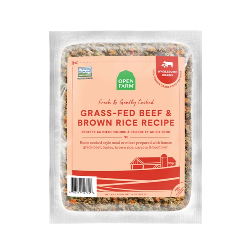 Open Farm Gently Cooked Grass-Fed Beef & Brown Rice Dog Food 16oz
