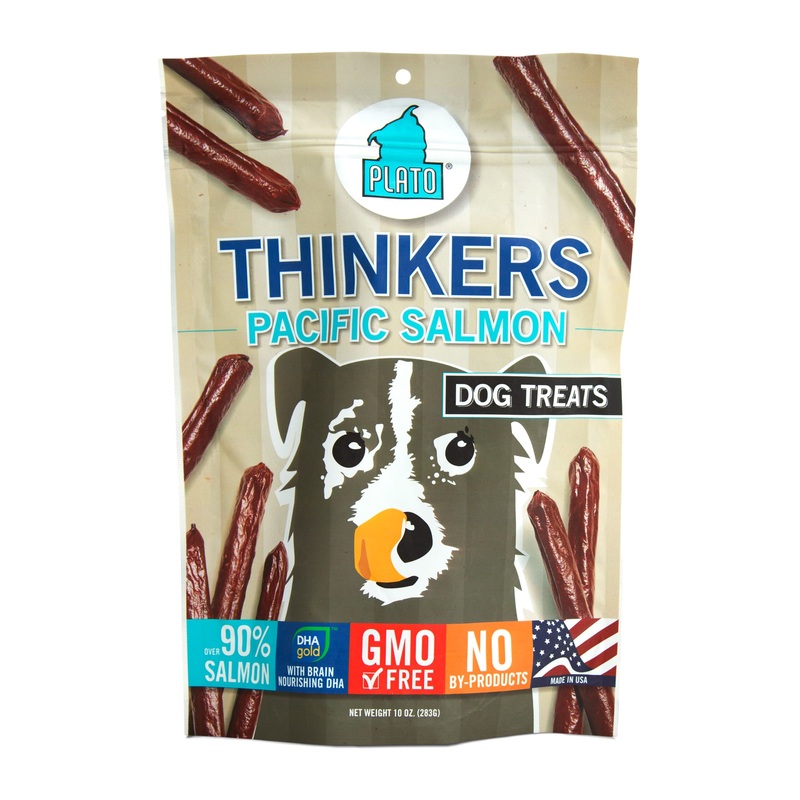 Plato Pet Treats Thinkers Salmon Dog Treats, 10 Ounce