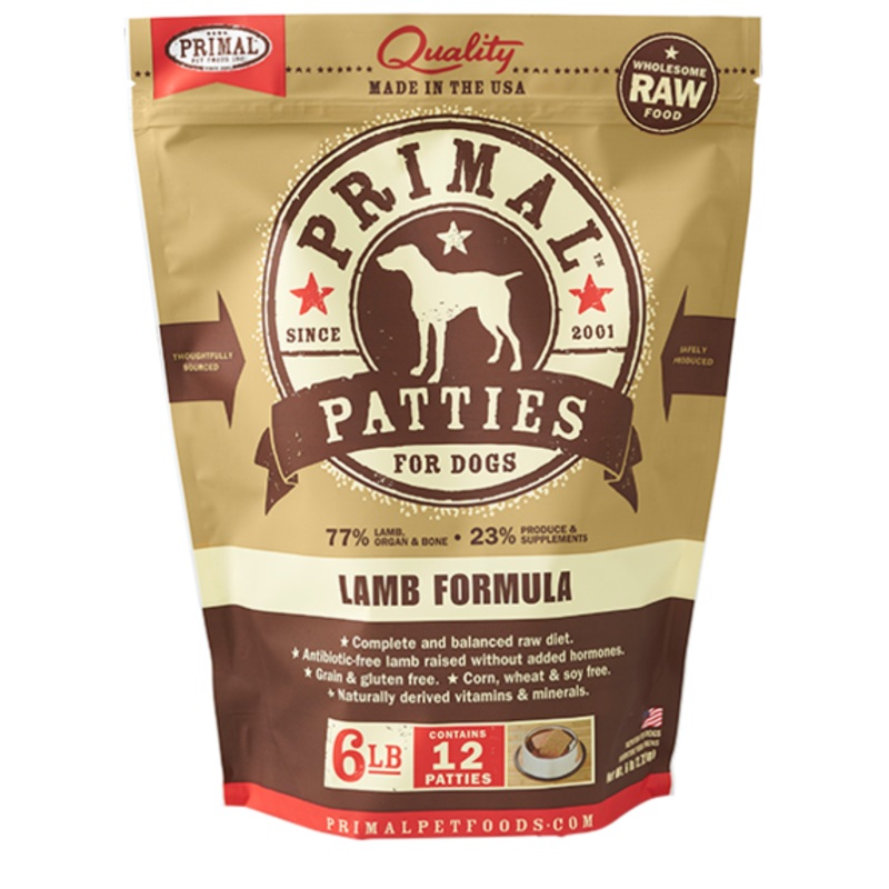 Primal Pet Foods Canine Lamb Formula Patties, 6 Lb
