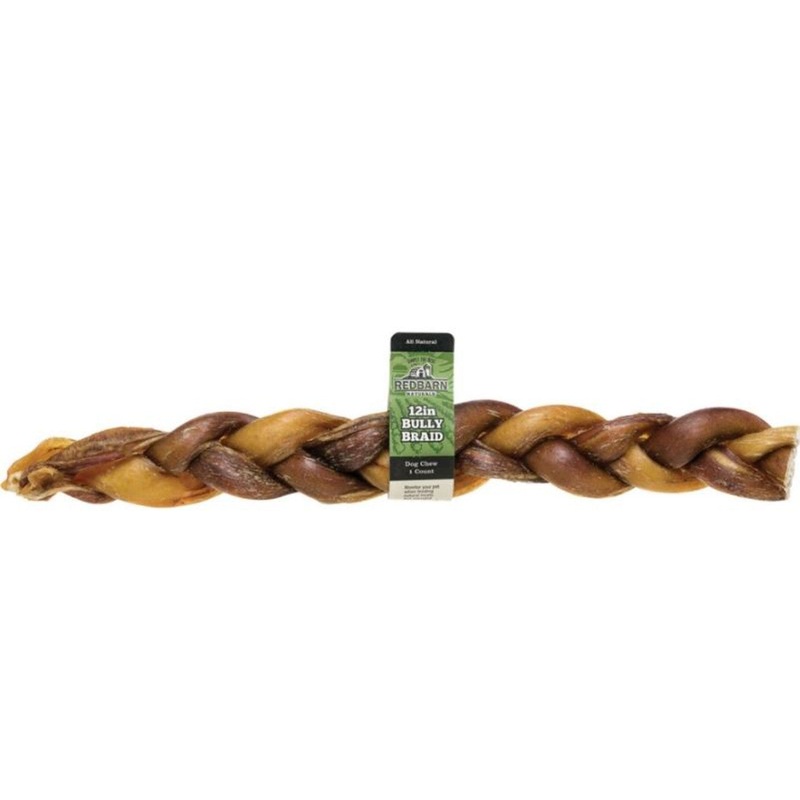Redbarn Naturals Braided Bully Stick, 12in