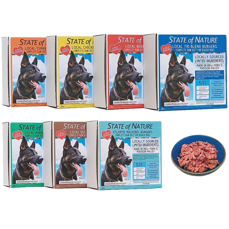Sirius State of Nature Dog Burgers 8oz pack of 6 Chicken