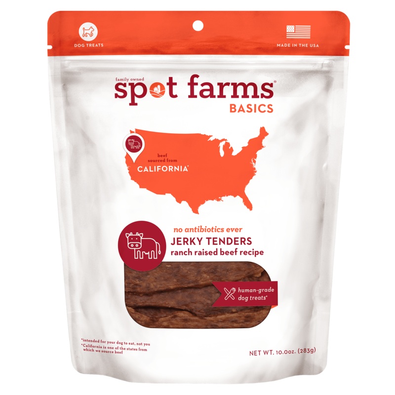 Spot Farms Basics Beef Jerky Tenders Dog Treats 10oz