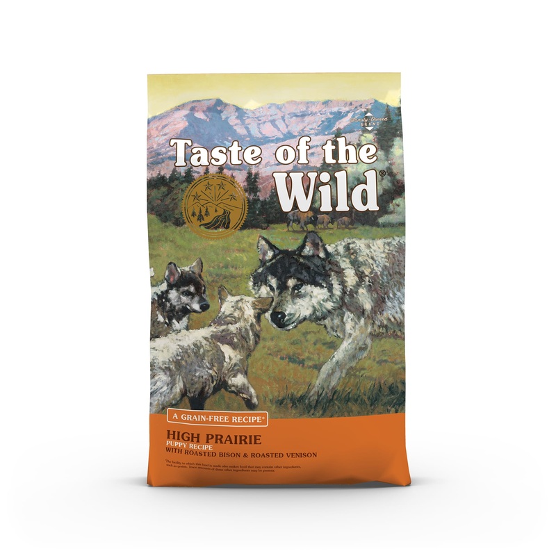 Taste of the Wild Grain-Free Puppy Roasted Bison & Roasted Venison High Prairie Dry Dog Food, 14 lb
