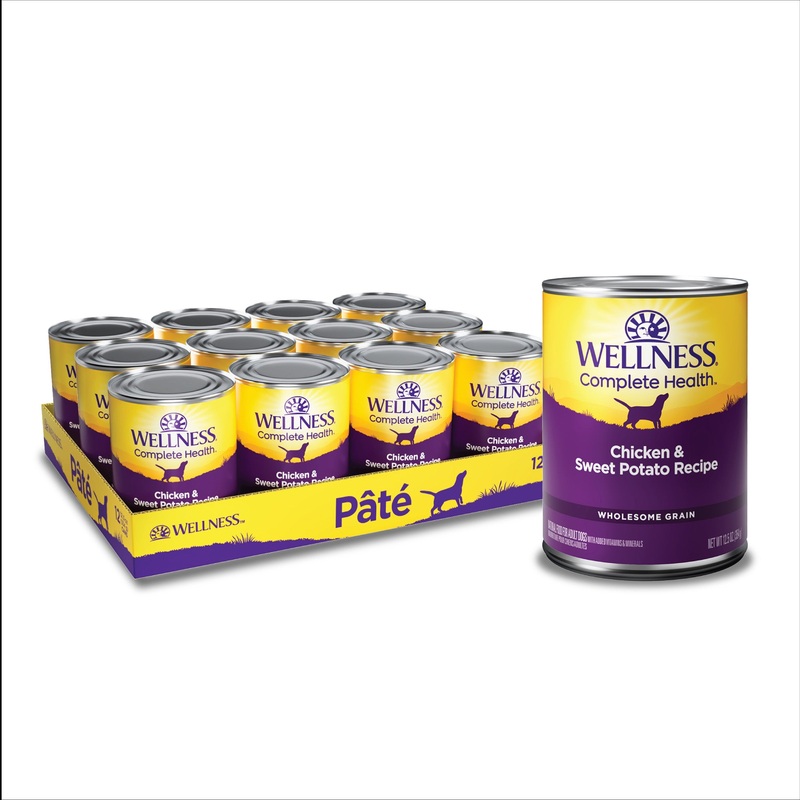 Wellness Complete Health Natural Wet Canned Dog Food Chicken & Sweet Potato 12.5oz Can