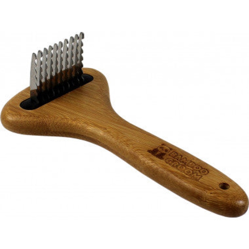 Bamboo Grooming Pet Dematting Rake Small