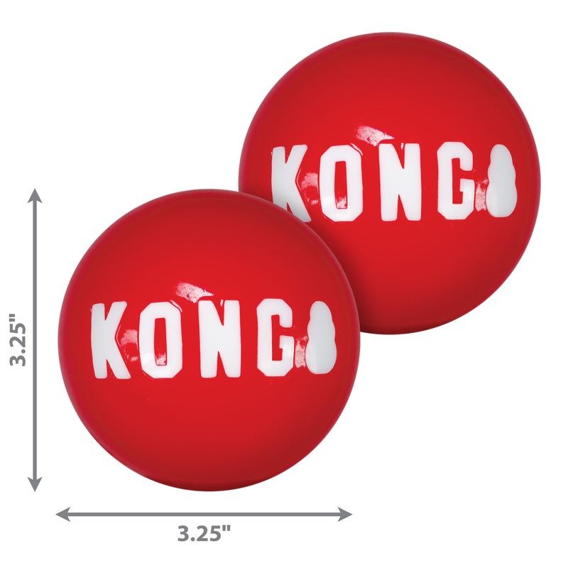 Kong Dog Toy Signature Squeak Ball 2pk Red Large