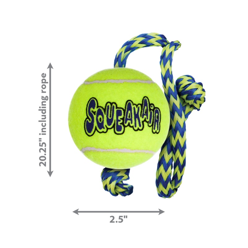 Kong Dog Toy SqueakAir Ball with Rope Medium