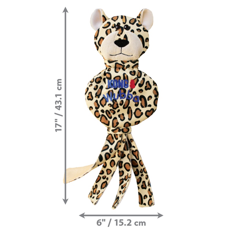 Kong Dog Toy Wubba No Stuff Cheetah Large