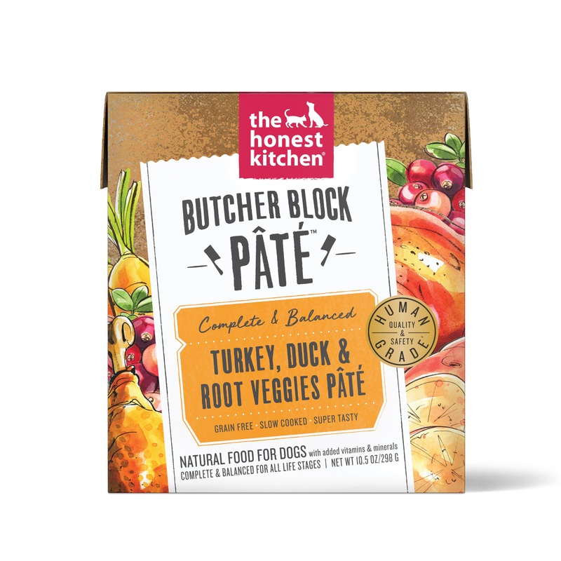 The Honest Kitchen Butcher Block Pt: Turkey, Duck & Root Veggies Wet Dog Food 10.5oz