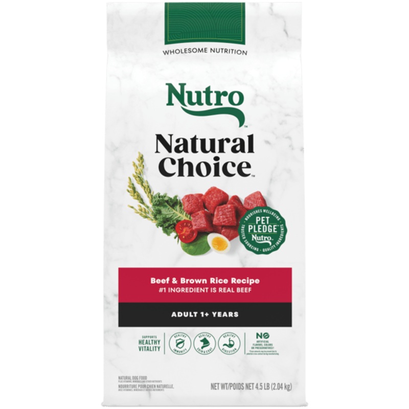 Nutro Natural Choice Dry Dog Food Adult Beef & Brown Rice Recipe 4.5lb bag