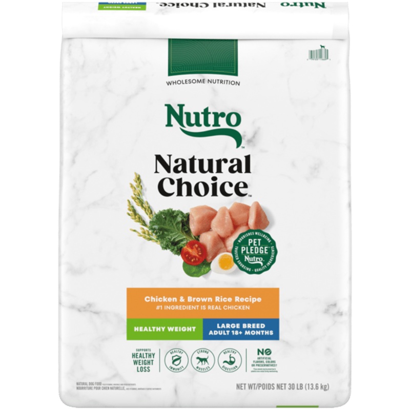 Nutro Natural Choice Dry Dog Food Large Breed Adult Healthy Weight Chicken & Brown Rice Recipe 30lb bag