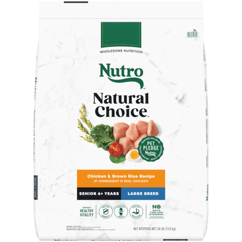 Nutro Natural Choice Dry Dog Food Large Breed Senior Farm-Raised Chicken & Brown Rice Recipe 30lb bag