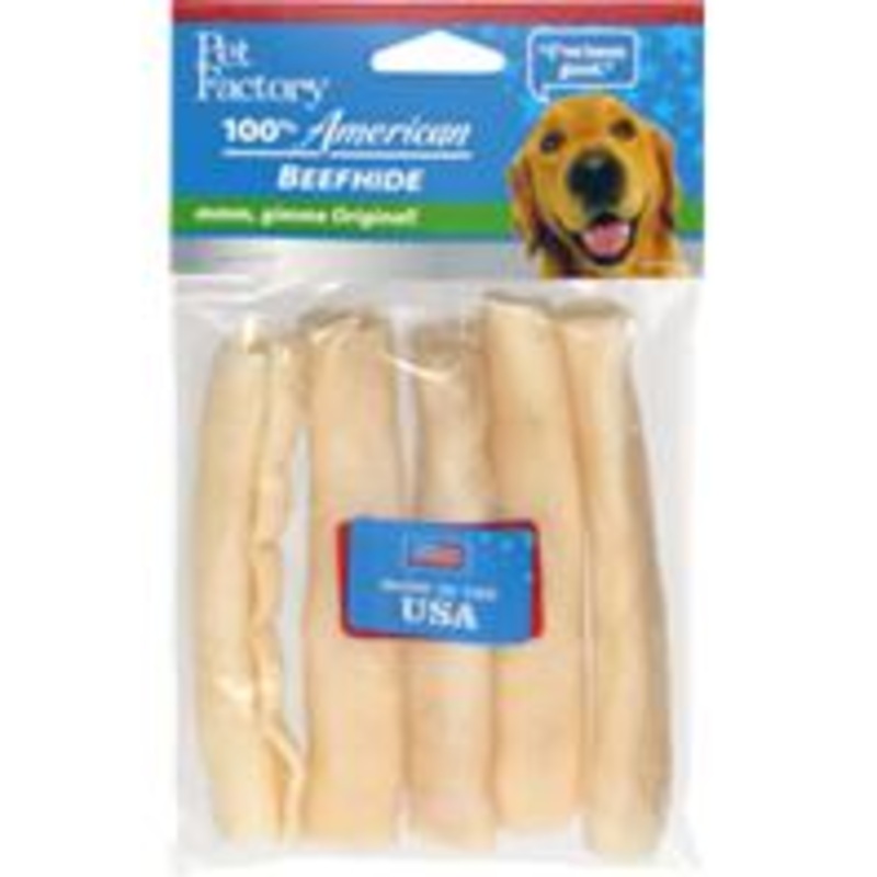 Pet Factory 100% American Beefhide Clear Basted Peanut Butter Chips Chews Dog Treat, 4 Oz
