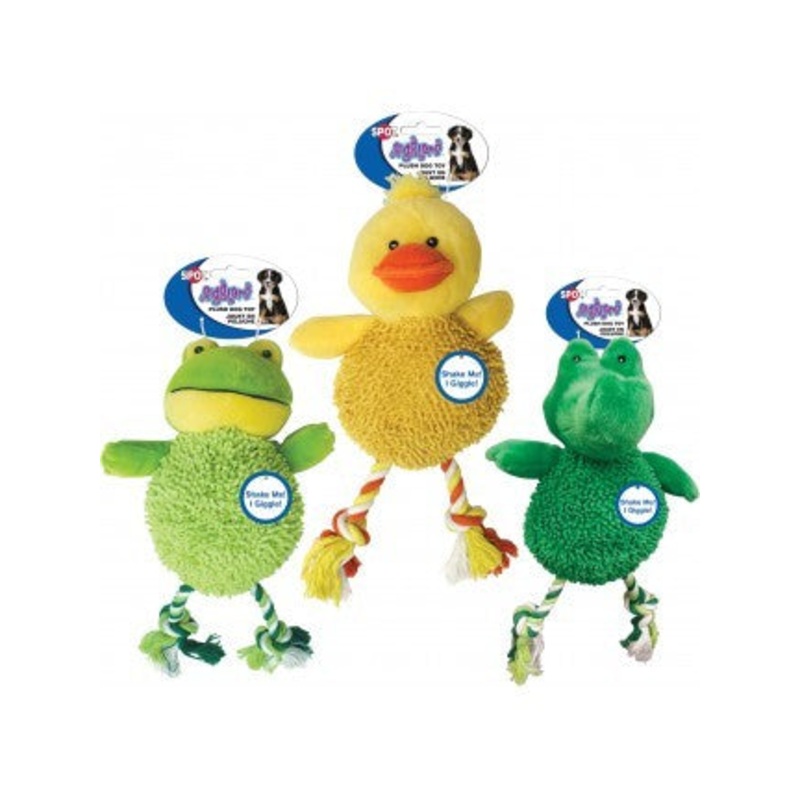 Spot Ethical Pet Dog Toy Giggler Plush Water Critter 12In Assorted