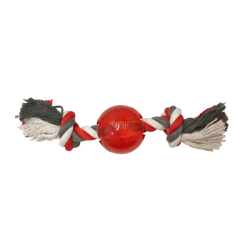 Spot Ethical Pet Dog Toy Play Strong Mini Ball With Rope 2.25In
