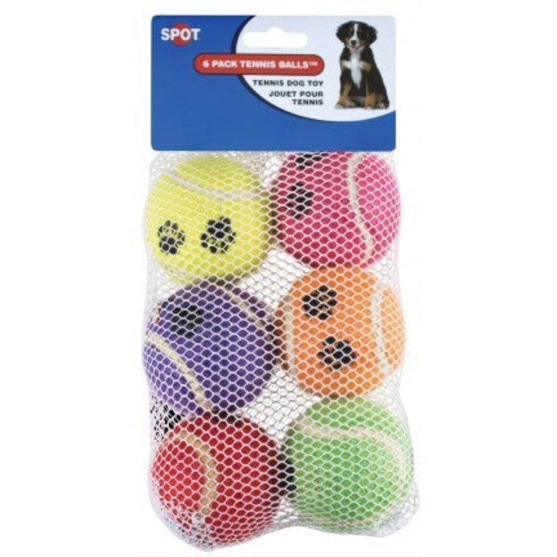Spot Ethical Pet Dog Toy Tennis Ball Value 6Pk