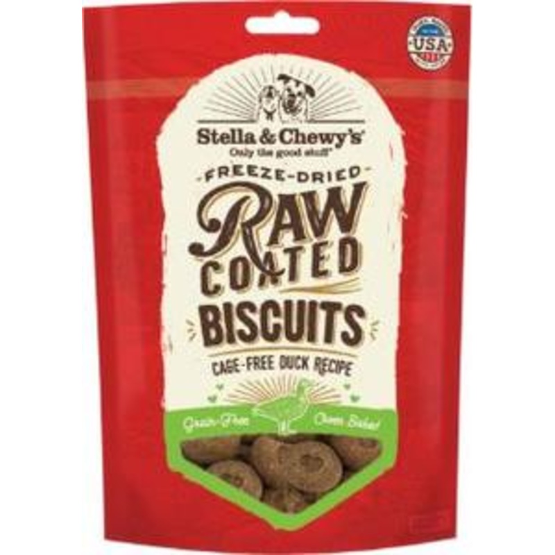 Stella & Chewy's 9 oz Raw Coated Freeze Dried Biscuits Cage Free Duck Recipe