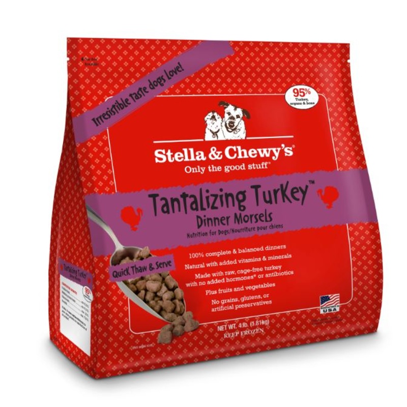 Stella Raw Tantalizing Turkey Dog Food Meal Rich Nutrient Fruits Vegetable 4lbs