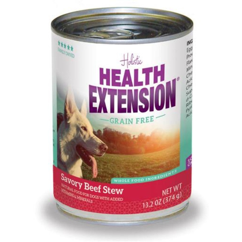 Health Extension Savory Beef Stew Canned Wet Dog Food  13.2 Oz Can